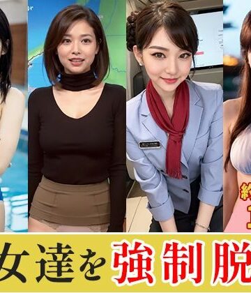【約60分】『美女達を強●脱衣』静寂を切り裂く指先、暴かれる秘密 -AIで描く究極の美女達-