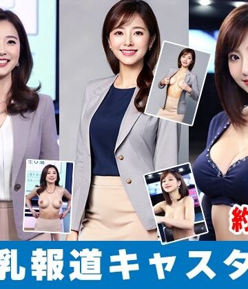 【約50分】『巨乳女性キャスターの乳揉み2』ニュース番組の裏と揺れる胸。-AIで描く究極の美女達-